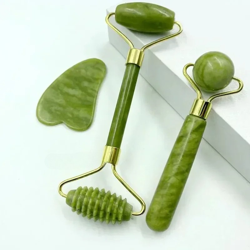 Reflexology Foot Roller - Роликовый массажер из натурального нефрита, скребковая