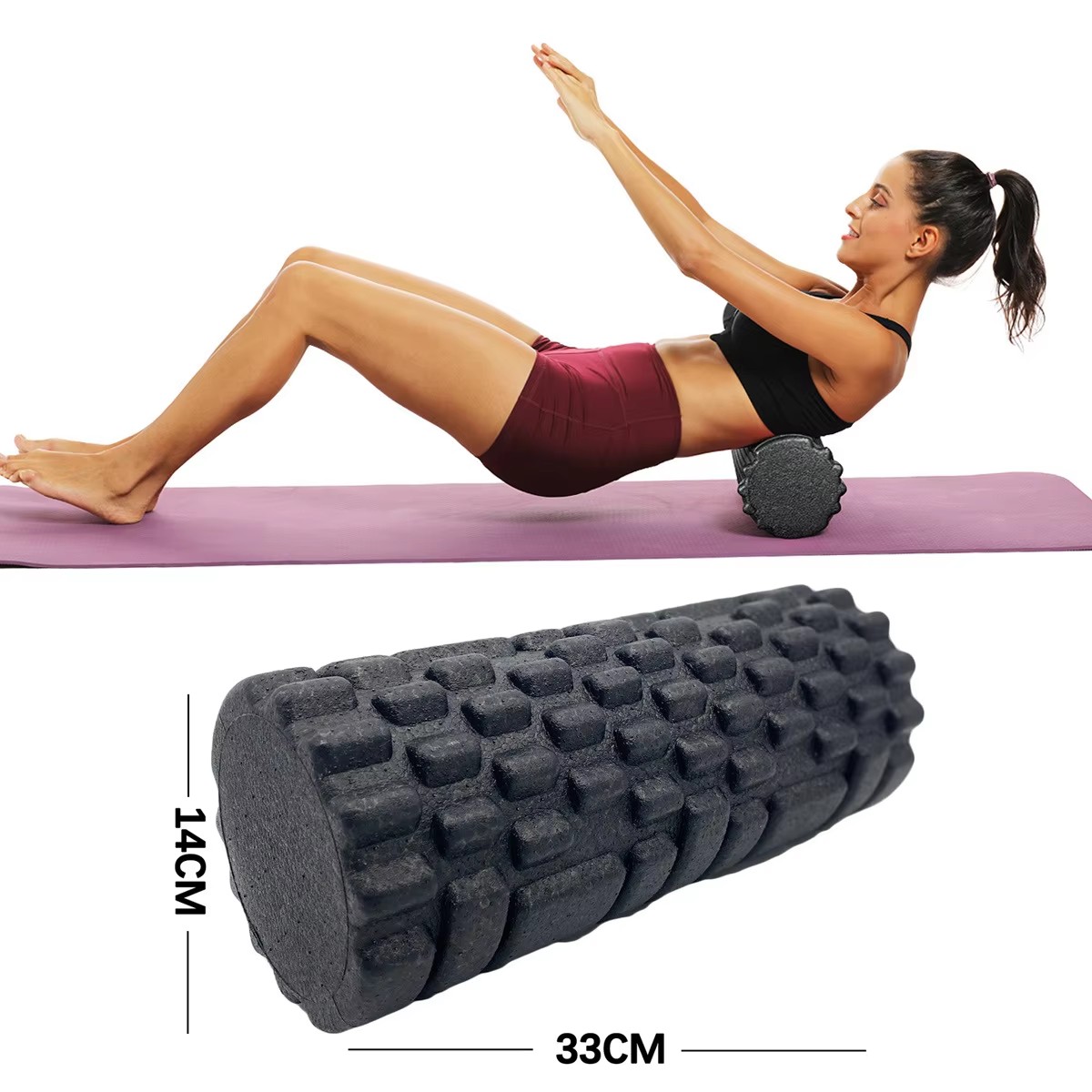 Foam Roller Trigger Point - 30/33 см фитнес-ролик для йоги, массажный