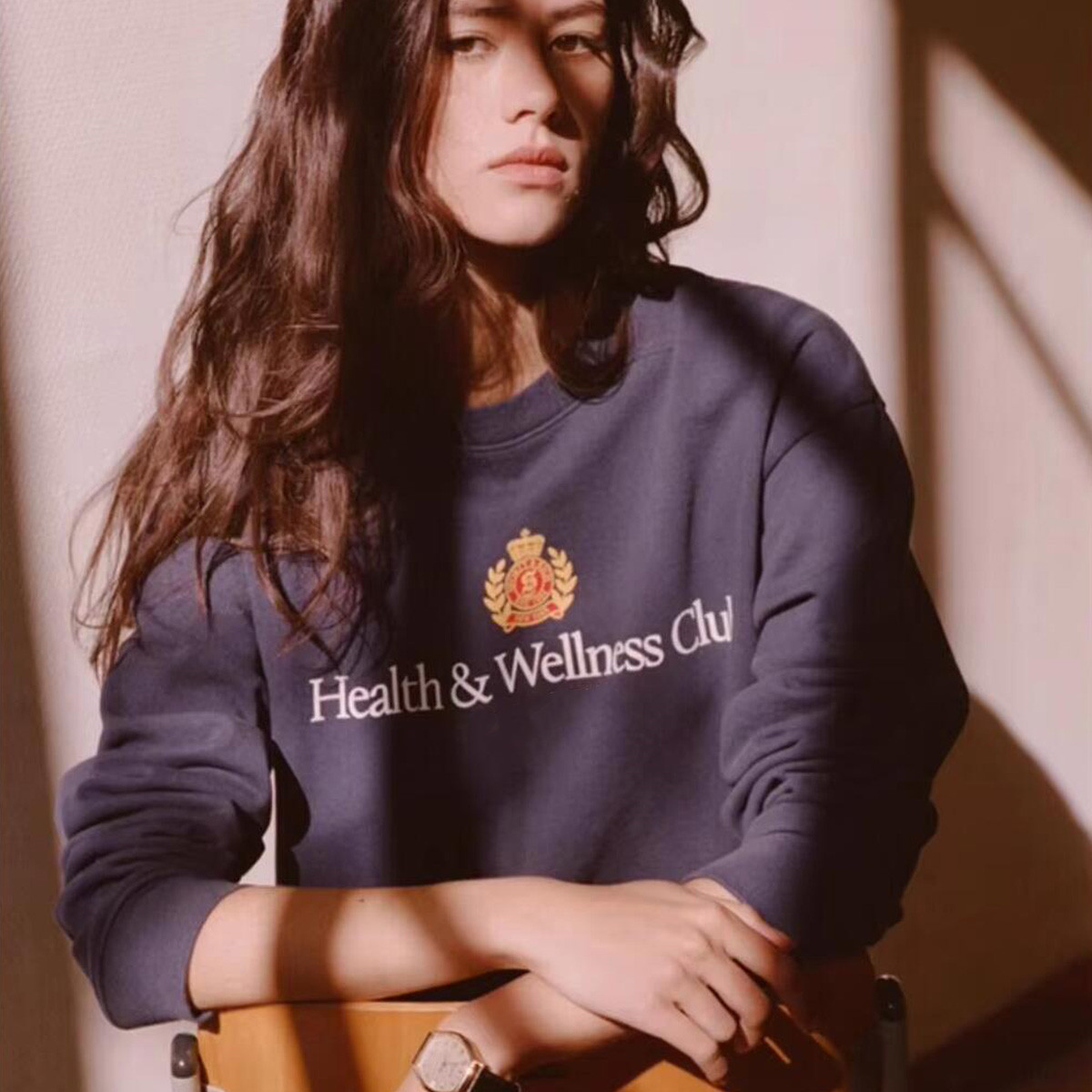 Health Wellness Club - Клуб здравоохранения, темно-синие толстовки с круглым