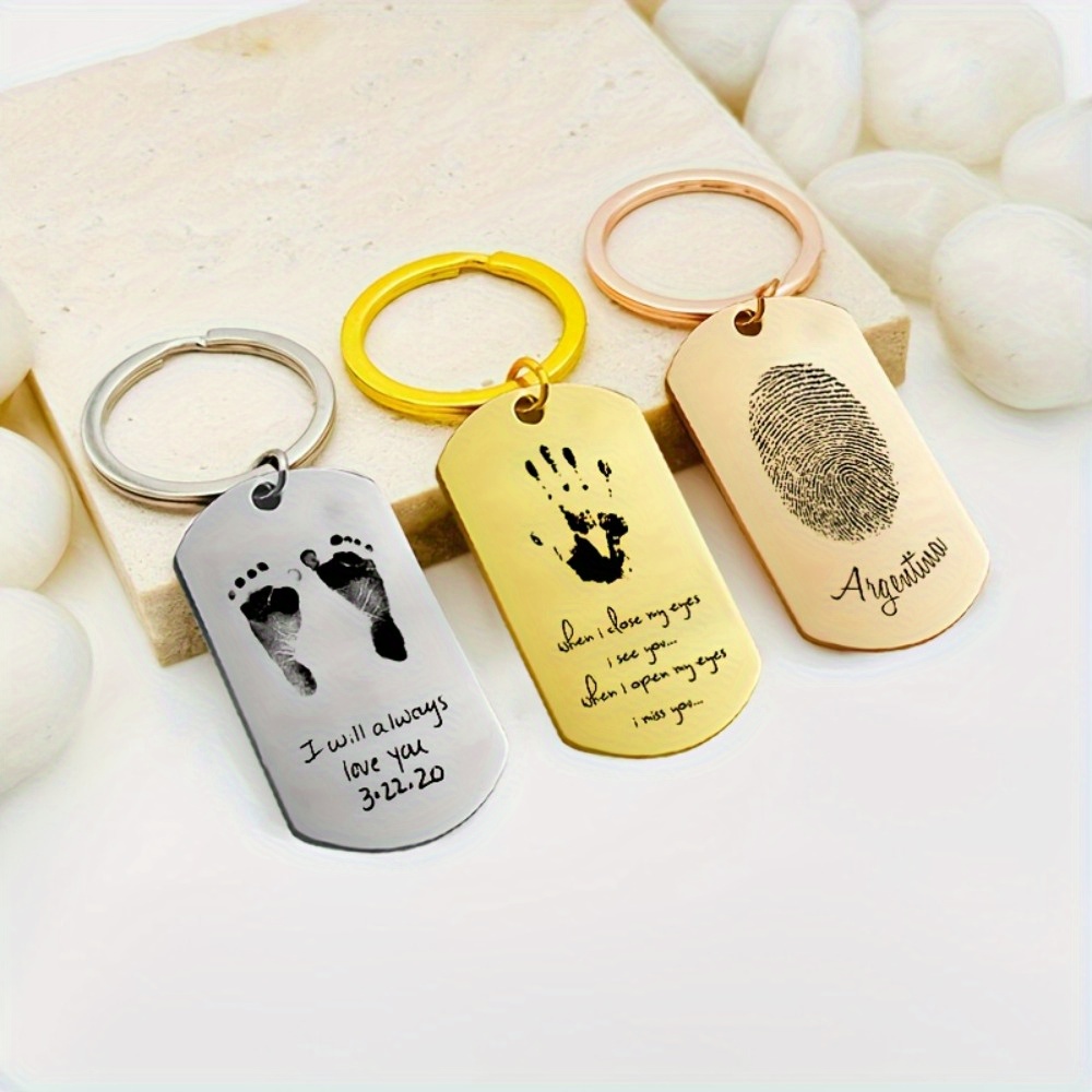 Health Wellness Gifts - Брелок из нержавеющей стали с отпечатками